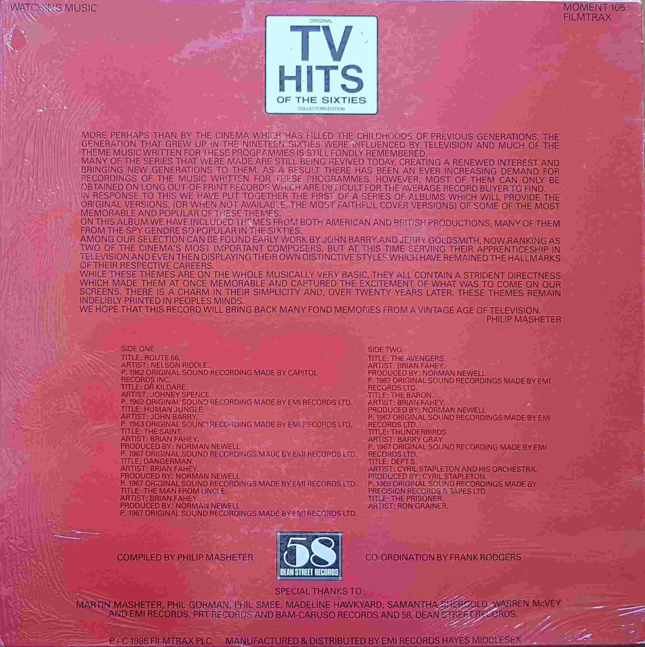 Picture of MOMENT 105 R Original TV hits of the sixties by artist Various from ITV, Channel 4 and Channel 5 library